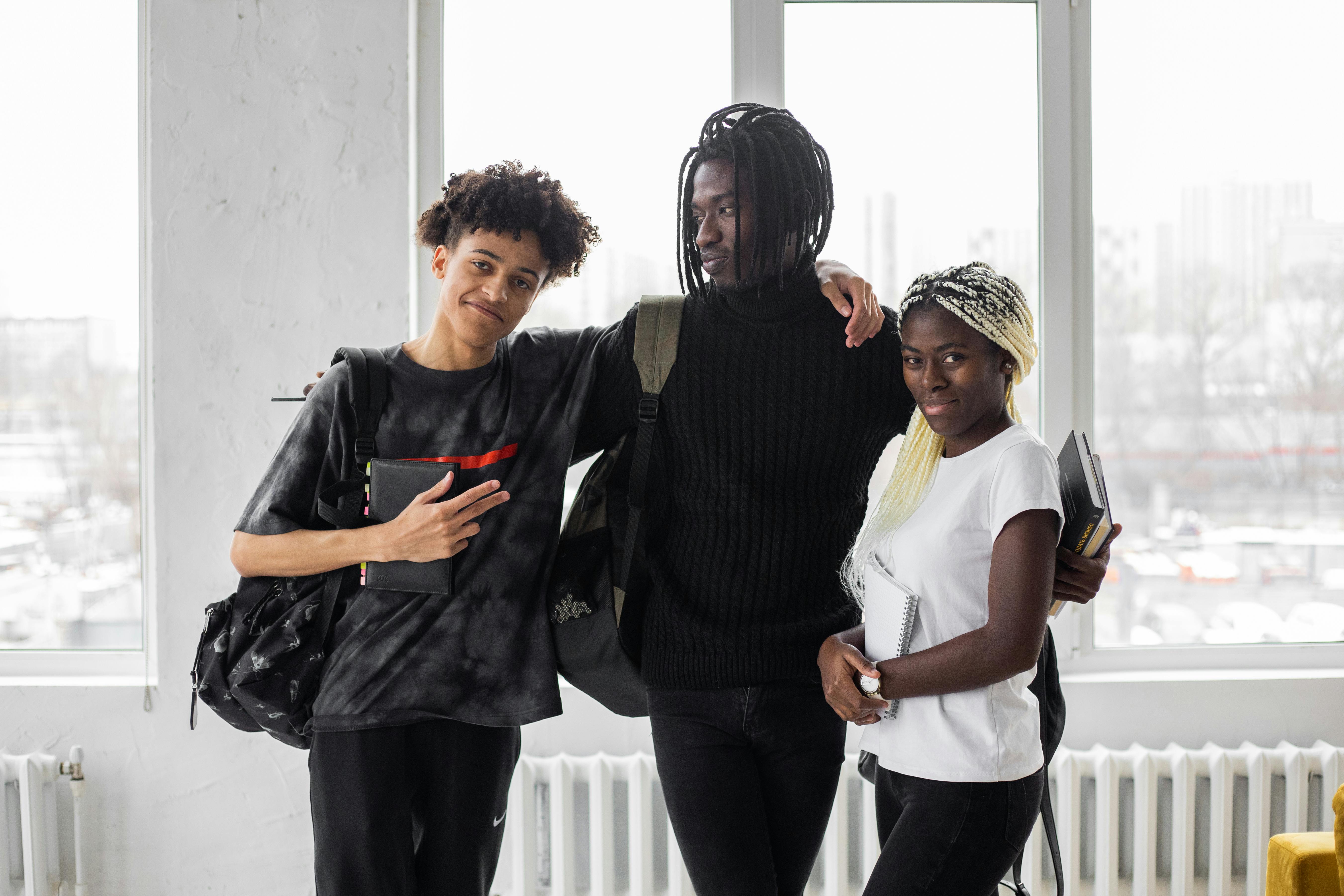 Students collaborating with modern educational technology